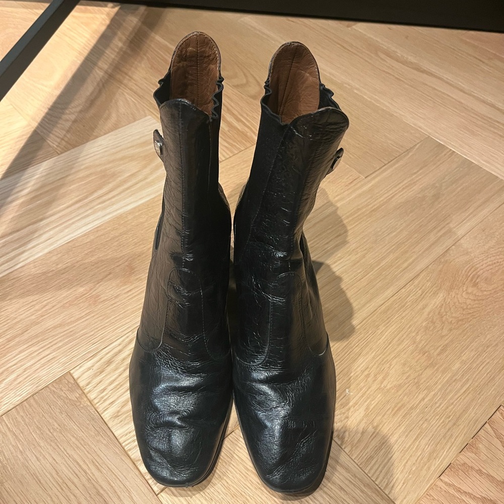 Black Leather Ankle Boots Laurence Dacade